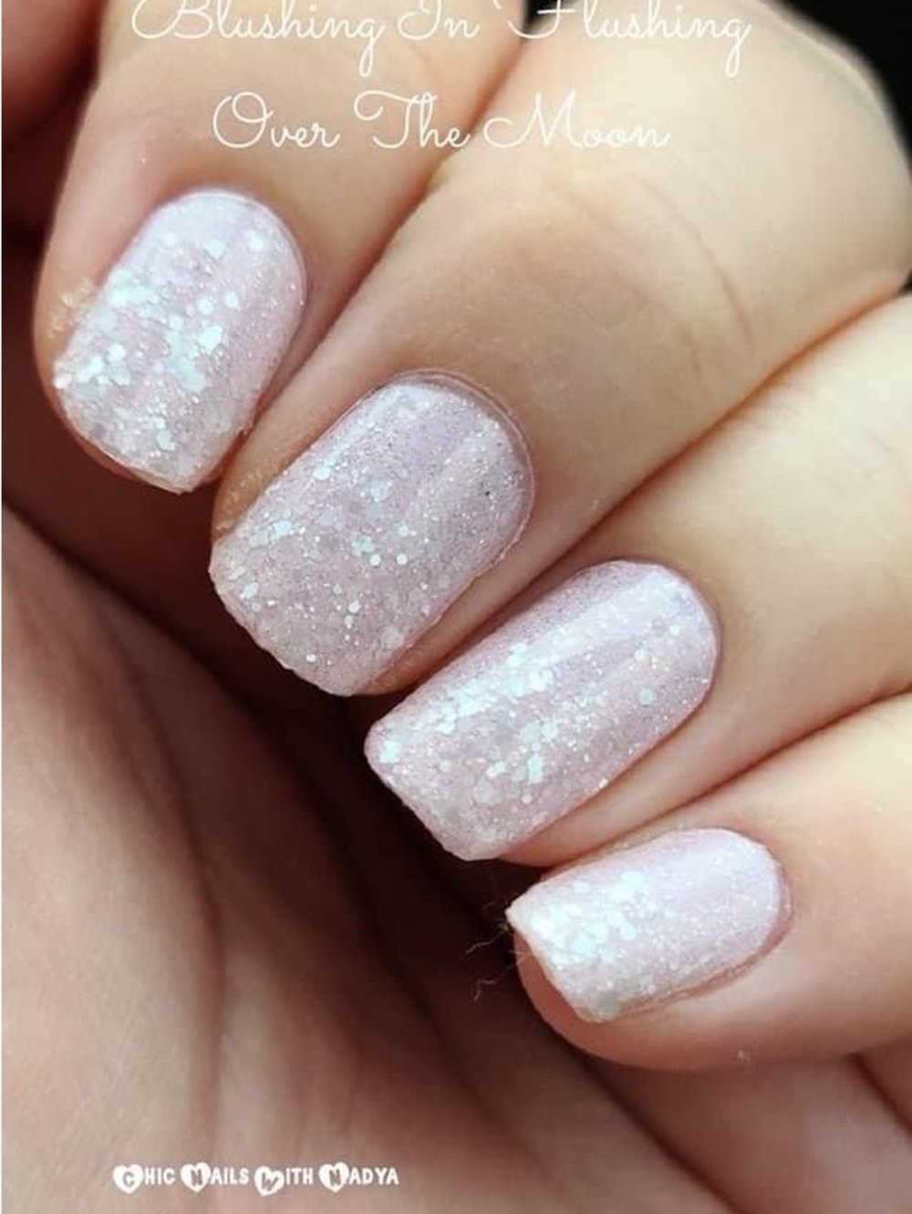 New Color Street Blushing In - Pale Pink Glitter Press-On Nails